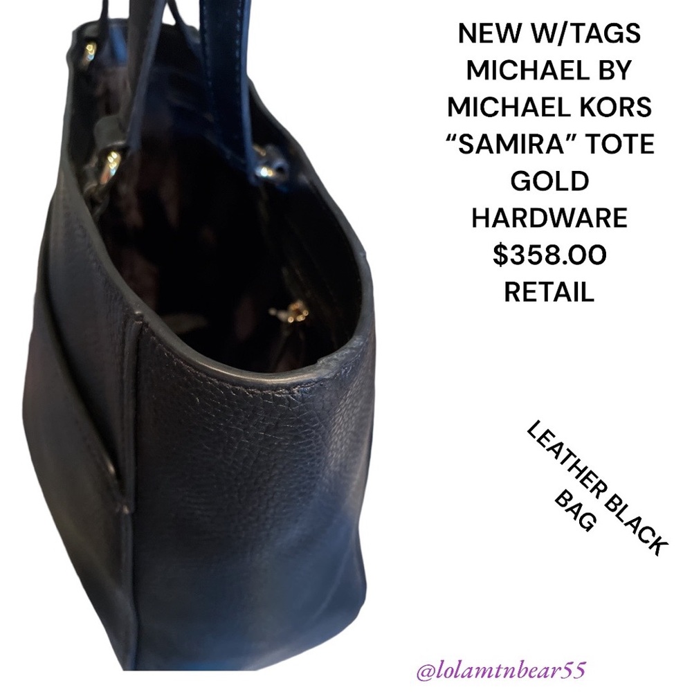 MICHAEL BY MICHAEL KORS “SAMIRA” BLACK LRG TOTE/PURSE BRAND NEW WITH TAGS - Picture 5 of 14